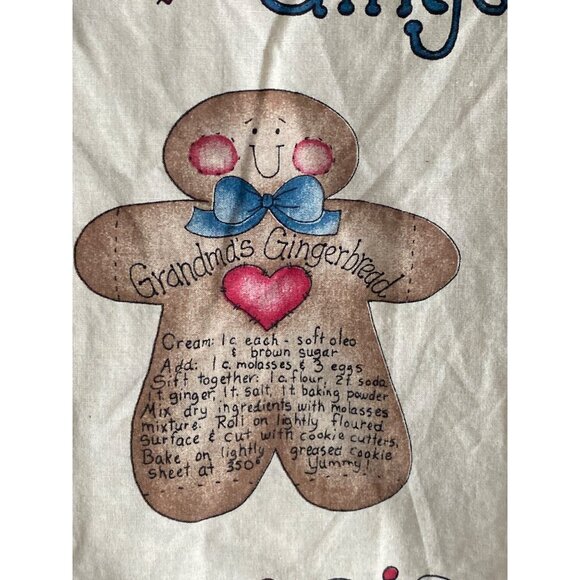 VTG gingerbread apron hand made fun fabric dianna marcum marcus grandma’s recipe - Picture 5 of 6